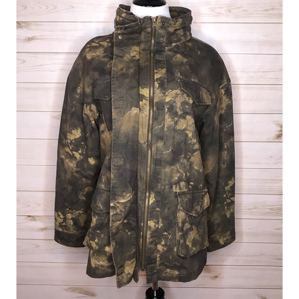 BDG Camouflage Jacket Coat with Hood
